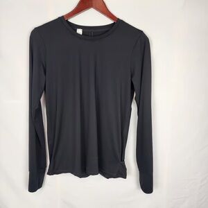 Spanx Soft Spot Wrap Back Long Sleeve Black Top Women's Size Small